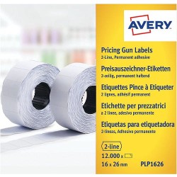 Avery Zweckform Etykiety Cenowe W Rolce Do Metkownicy Dwurzędowej  16x26 Mm Plp1626 Białe