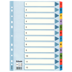 Przekładki Esselte Mylar Z Kartonu, A4 Wielobarwny