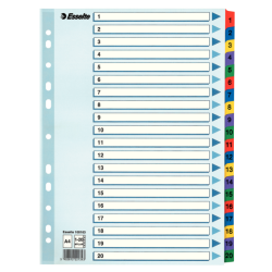 Przekładki Esselte Mylar Z Kartonu, A4 Wielobarwny