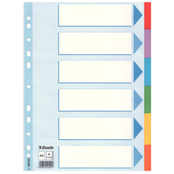Przekładki Esselte Z Kolorowego Kartonu, A4 Wielobarwny