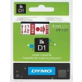 Taśma D1 do drukarek 9mm x 7m czerwony/biały 40915 Dymo S0720700
