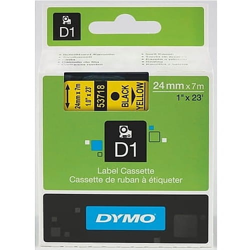 Taśma D1 do drukarek 24mm x 7m czarny/żółty 53718 Dymo S0720980