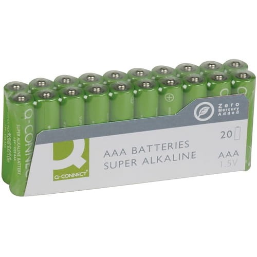 Baterie super-alkaliczne Q-CONNECT AAA, LR03, 1,5V, 20szt.