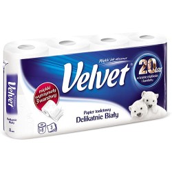 Papier Toaletowy Celulozowy Velvet Delikatnie Biały