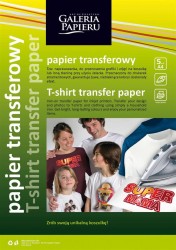 Galeria Papieru Papier transferowy do nadruku na jasnych tkaninach, Inkjet, 5 ark.A4/op.