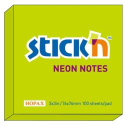 Hopax Notes Samoprzylepny 76x76 Mm Neon  zielony neonowy