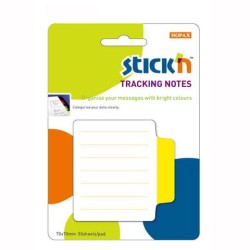 Hopax Przekładki samoprzylepne 70x70mm linie żółte 50 kart  21484