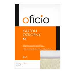 Karton ozdobny  A4 Sukno biały 20 szt./op. 180 g/m2 OFICIO