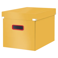 Duże pudełko do przechowywania Leitz Click & Store Cosy, w kształcie sześcianu Ciepły żółty