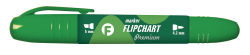 Tetis Marker dwustronny flipchart Premium zielony