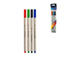 Tetis Cienkopis heksagonalny mix kolorów 4szt