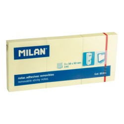 Milan Karteczki samoprzylepne 3x38x50 op. 100 szt.