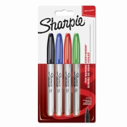 Sharpie Fine 4 kolory (czarny, niebieski, czerwony, zielony) marker