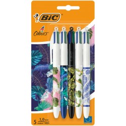 BIC Długopis 4 Colours Message  Botanical AST Blister 5szt