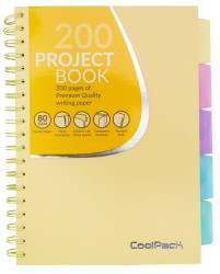 Coolpack  PASTEL  KOŁOZESZYT PP A4 100k kratka żółty