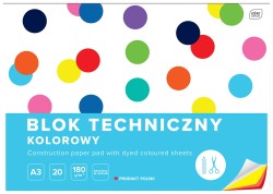 Blok techniczny kolorowy A3 20 kartek barwiony w masie Interdruk BLTKA3LUX