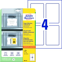 Podkładki pod etykiety 120 x 80 mm, naklejki na pojemniki 20 ark. / op., etykiety logistyczne Avery 8001-20