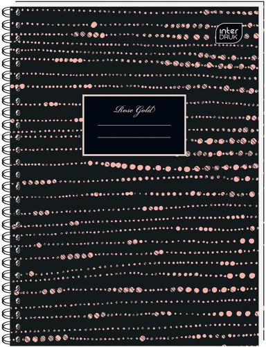 Interdruk Kołozeszyt B5 120kartek w kratkę 70G METALLIC ROSE GOLD