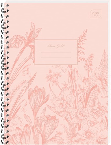 Interdruk Kołozeszyt B5 120kartek w kratkę 70G METALLIC ROSE GOLD