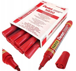 Pentel Marker Z Okrągłą Końcówką Czerwony permanentny N850-B 12szt