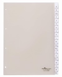 Durable Przekładki A4 20 części, podział A-Z okładka i perforacja 80x80x80 mm