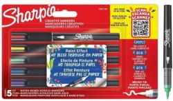 SHARPIE  Markery akrylowe kredowe 5szt  z efektem farbki  pędzelkowe  kolorów + piórnik