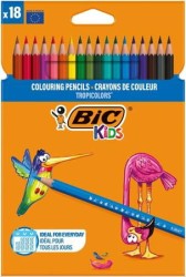 Kredki Kids Tropicolors Ołówkowe Pudełko 18szt Bic