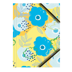 Teczka kartonowa lakierowana A4 z gumką narożną pastelowe kwiaty