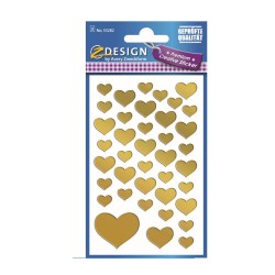 Naklejki serca złote folia Avery Zweckform