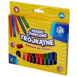 Kredki świecowe trójkątne  ASTRA 12 kolorów     316118001