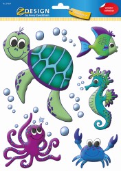 Foliowe naklejki Z-Design na okno - zwierzęta morskie 1/10/10 - folia