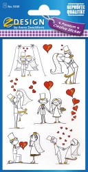 Naklejki Z-Design tłoczone - młoda para 1/9/9 - papierowe pozłacane