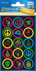 Naklejki foliowe NEONowe Z-Design - symbole 1/15/15 - folia transparentna