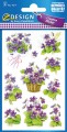 Naklejki Z-Design z kwiatami - fiołek 3/10/30 - papierowe