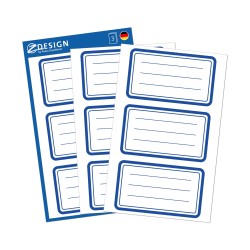 Naklejki Z-Design na zeszyty - niebieskie ramki 3/3/9 - papierowe