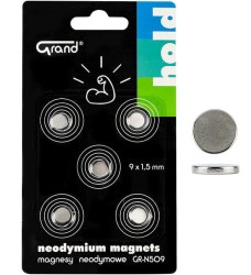 Magnesy neodymowe GR-N509 9 mm GRAND 5 szt.