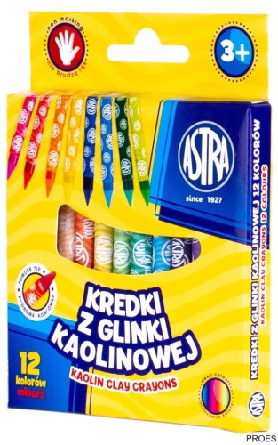 Kredki ASTRA 12kol.świecowe z glinki kaolinowej   316121005