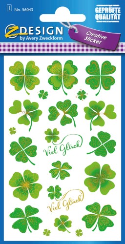 Naklejki Z-Design  – na szczęście; tłoczone 1/21/21 - papierowe pozłacane