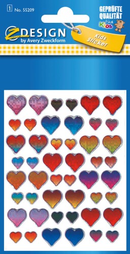 Naklejki Z-Design 3d - serca 1/48/48 - żywica 3D