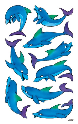Naklejki Z-Design na błyszczącym papierze - delfiny 2/9/18 - papierowe błyszczące
