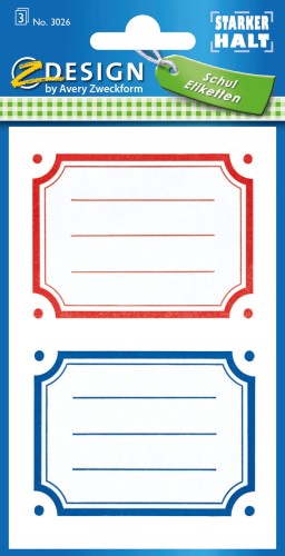 Naklejki Z-Design na książki i zeszyty - kolorowe ramki 3/2/6 - papierowe