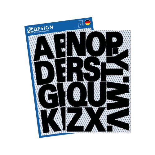 Naklejki Z Design - Litery  (100 pkt./25 mm) czarne - wodoodporne 2/15/30 - folia