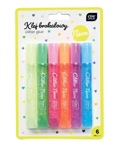 Klej brokatowy do dekoracji 6 x 10,5 ml Neon 5902277356796.jpg