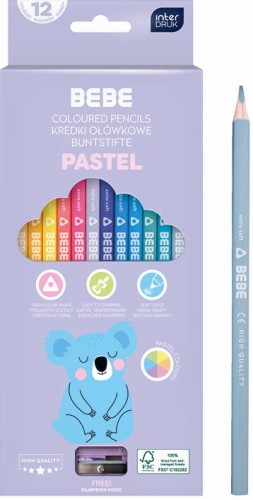 Kredki ołowkowe z temperowka 12 kol. BEBE Pastel 5902277365477.jpg