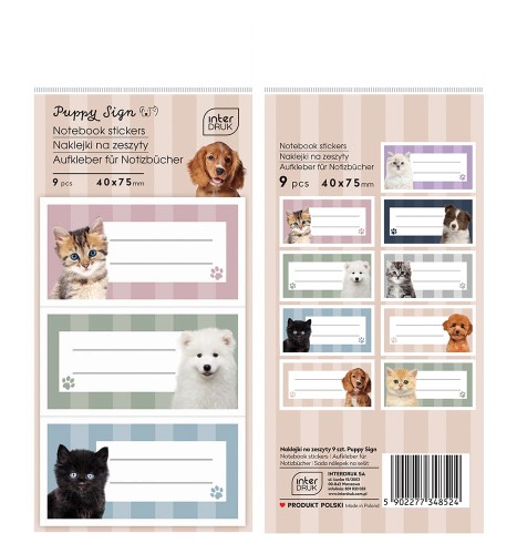 Naklejki na zeszyt Puppy Sign 5902277348524 FL.jpg
