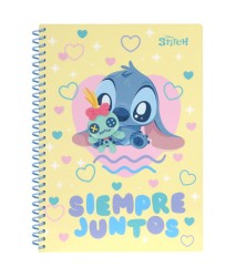 DISNEY FASHION - KOŁOBRULION B5 / 100 K. / PLASTIKOWA SPIRALA / KRATKA - WZÓR 1 - STITCH PASTEL /24/