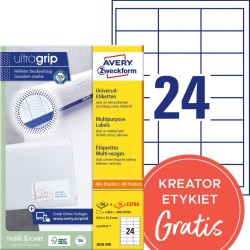 Trwałe etykiety papierowe 64,6 x 33,8 mm, białe etykiety samoprzylepne, etykiety do druku 220 ark. / op., Avery 3658-200