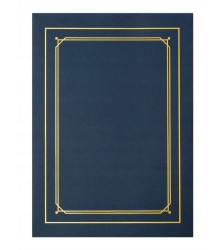 Teczka ozdobna na dyplom ze złotą ramką LINE, granatowa 10szt/op.