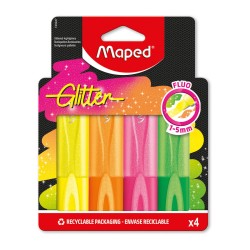 Maped Zakreślacz Glitter Fluo brokatowy 4 kolory kartonowe etui