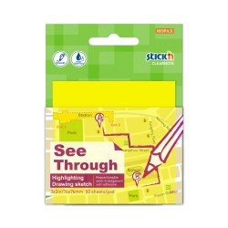 Hopax Przezroczysty notes samoprzylepny 76 x 76 mm, 50 kart. żółty (18)